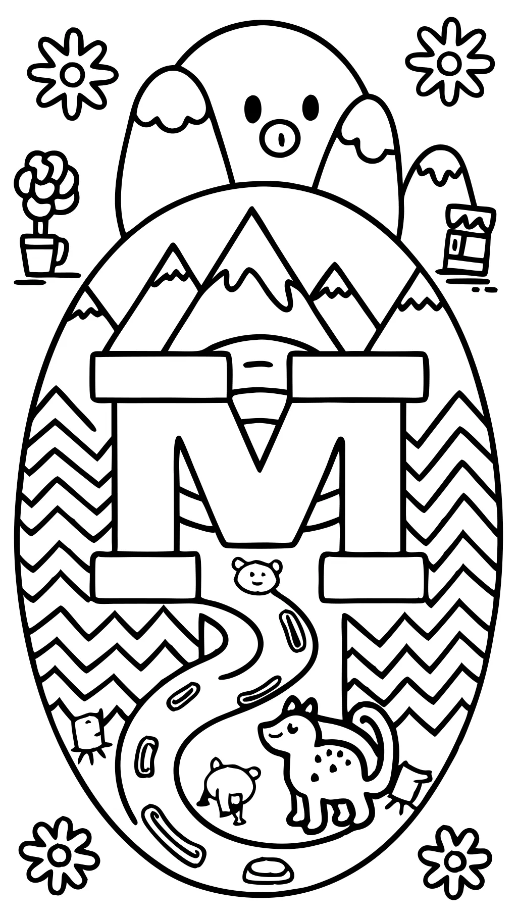 m coloring page